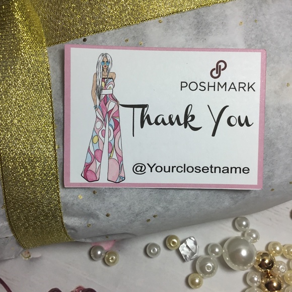 200ct  Thank You Customers Card / Retro  Palazo pants Packaging Insert Note - Picture 5 of 13